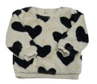 Béžová kožešinová podšitá mikina se srdíčky Nutmeg