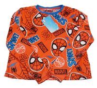 Nové - Červená plyšová pyžamová mikina se Spidermanem Marvel