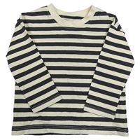 Béžovo-černé pruhované triko John Lewis