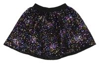 Černo-růžovo-zlatá flitrová sukně St. Bernard