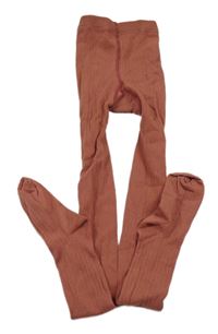 Vínové žebrované punčocháče