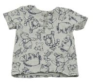 Šedo-bílé pruhované tričko s Púem a přáteli George