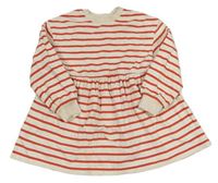 Smetanovo-červené pruhované teplákové šaty M&S
