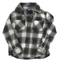 Černo-šedo-bílá kostkovaná košile Lupilu