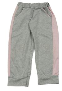 Šedo-růžové tepláky