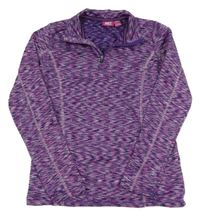 Růžovo-tmavomodrá melírovaná sportovní funkční mikina Crivit