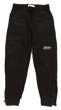 Černé tepláky s šusťákem Zara