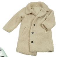 Béžový huňatý zateplený kabát George