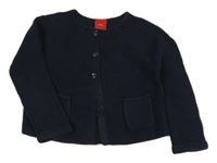 Tmavomodrý propínací svetr S. Oliver