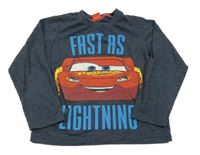 Tmavomodré melírované triko s Bleskem McQueenem Disney