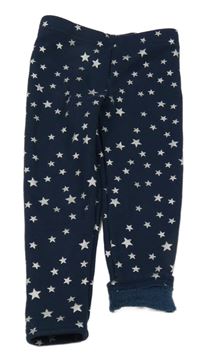 Tmavomodré zateplené legíny s hvězdami Lily & Dan