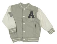 Šedo-bílá baseballová mikina s písmenem Next