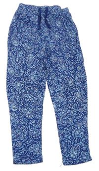 Modro-tmavomodré vzorované lehké kalhoty Matalan