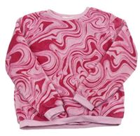 Růžovo-tmavorůžová vzorovaná chlupatá mikina H&M