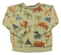 Khaki mikina s dinosaury Nutmeg