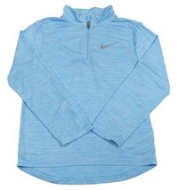 Světlemodré melírované sportovní funkční triko s logem Nike