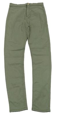 Khaki skinny kalhoty H&M