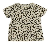 Smetanové leopardí tričko H&M
