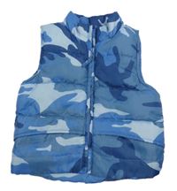 Modrá šusťáková zateplená army vesta St. Bernard