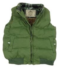 Zelená plátěná prošívaná zateplená vesta zn. John Lewis