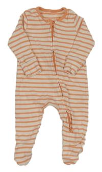 Meruňkový pruhovaný žebrovaný overal George