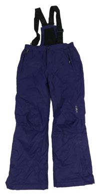 Tmavofialové šusťákové funkční oteplovačky s kšandami CMP