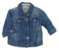 Modrá riflová bunda s kapsami