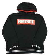 Černá mikina s Fortnite a kapucí