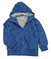 Modrá šusťáková jarní bunda s kapucí Papagino