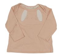 Světlerůžové triko s králíkem Mothercare