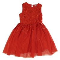 Červené tylové šaty s flitry Pep&Co