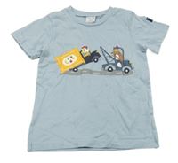 Světlemodré tričko s potiskem Polarn O. Pyret