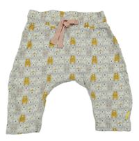 Šedé vzorované tepláky s medvědy hema