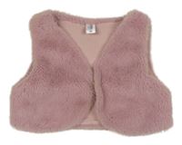 Růžová kožešinová podšitá crop vesta Topolino