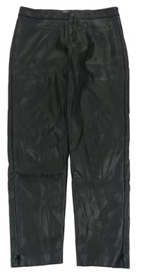 Černé koženkové kalhoty Zara