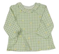 Zeleno-smetanové kostkované triko s květy George