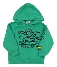 Zelená mikina s potiskem a kapucí - Keith Haring H&M