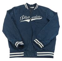 Petrolejový šusťákový bomber s nápisem H&M