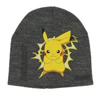 Šedá čepice s Pikachuem 
