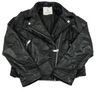 Černý koženkový crop křivák vPrimark