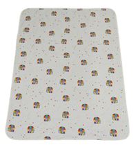 Bílo-barevná deka s hvězdami a slony Matalan