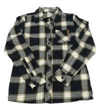 Černo-bílo-hořčicová kostkovaná flanelová košile Yigga