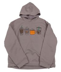 Starofialová mikina s kelímky a kapucí Shein