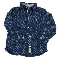Tmavomodro-bílá puntíkatá košile H&M