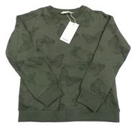 Nové - Tmavozelená mikina s motýlky Mango