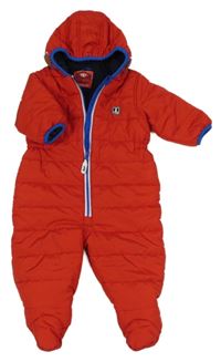 Červená šusťáková zimní kombinéza s kapucí Next