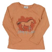 Lososové triko s koníkem Topolino