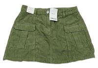 Nové - Zelená manšestrová cargo sukně Next