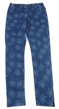 Modré květované džegíny F&F