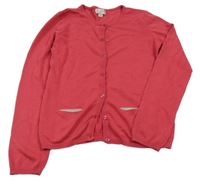 Fuchsiový propínací svetr Alive